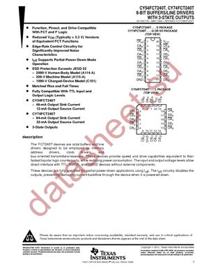 CY74FCT240TSOCTE4 datasheet  